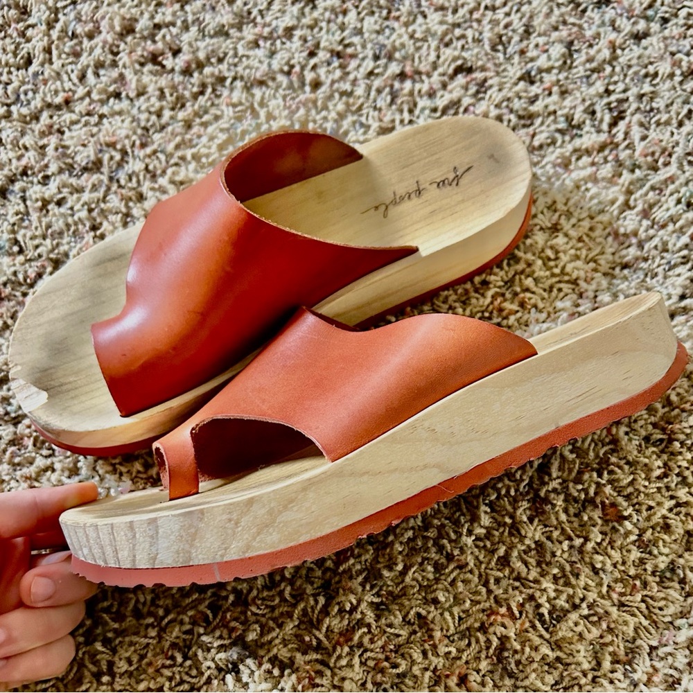 Free People Wood Clogs